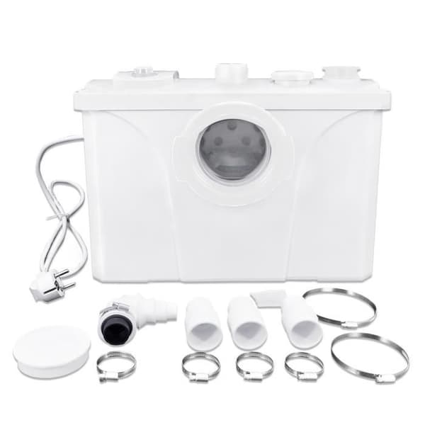 XMTECH Sanitär macerator för WC 700W Automatisk pump för att kassera avloppsvatten Duschvask, Aktiv upp till 180L-min
