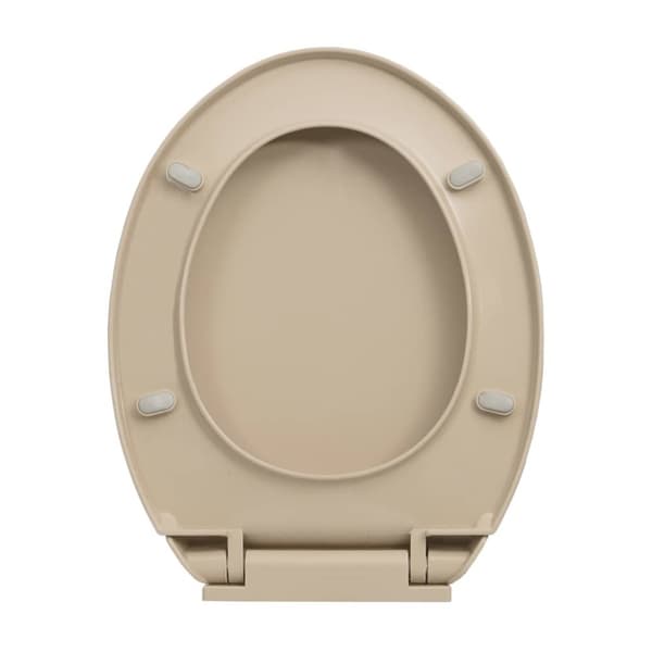 Toalettsits mjuk stängning beige oval