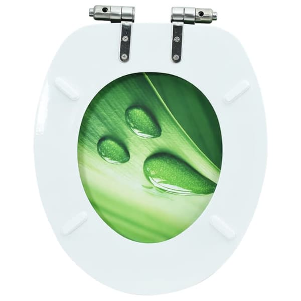 vidaXL toiletsæde med soft close-låg MDF vanddråbedesign grøn -  Toilet- & bidetsæder
