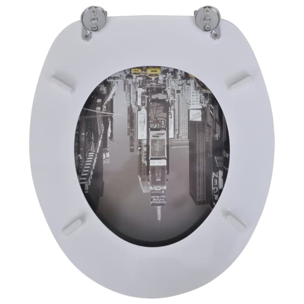 vidaXL toiletsæder med låg 2 stk. New York-design MDF -  Toilet- & bidetsæder