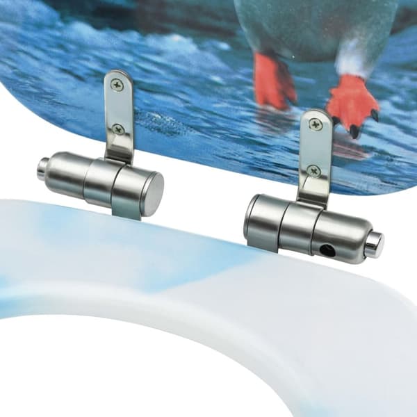 vidaXL toiletsæder med soft close-låg 2 stk. MDF pingvindesign -  Toilet- & bidetsæder
