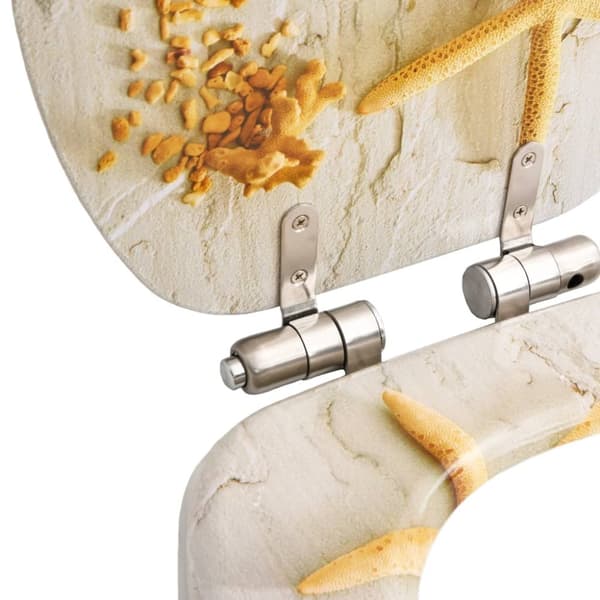 vidaXL toiletsæde med soft close-låg MDF søstjernedesign - Toilet- & bidetsæder