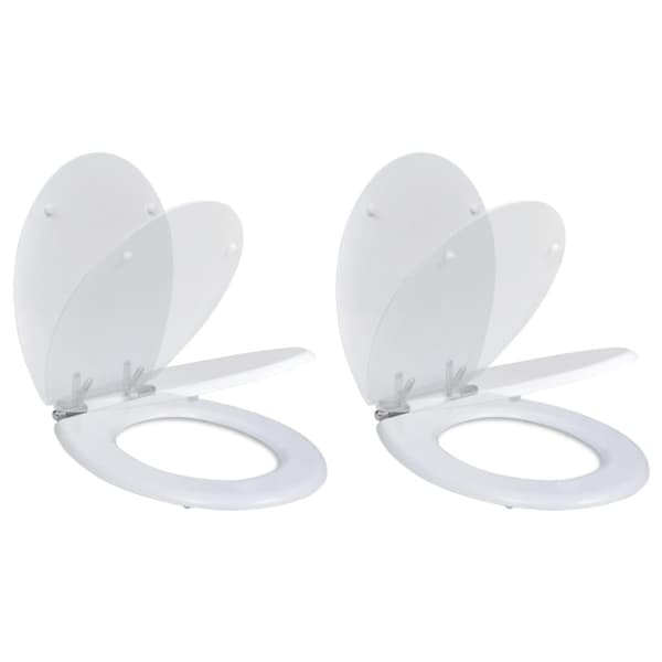 vidaXL toiletsæder med soft close-låg 2 stk. MDF hvid - Toilet- & bidetsæder