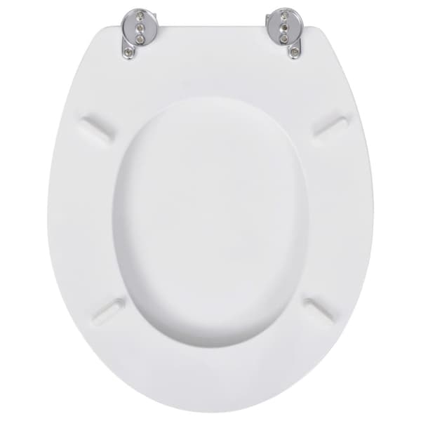 vidaXL toiletsæde MDF låg enkelt design hvid - Toilet- & bidetsæder