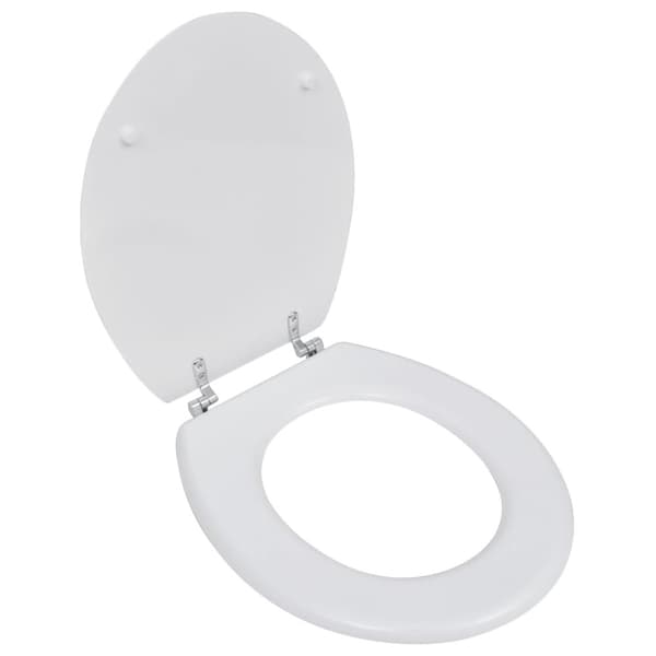 vidaXL toiletsæde MDF låg enkelt design hvid - Toilet- & bidetsæder