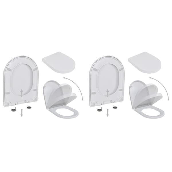vidaXL WC-istuimet soft-close kansilla 2 kpl muovi valkoinen -  WC- & bideeistuimet
