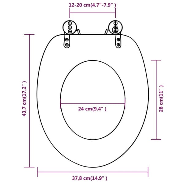 vidaXL toiletsæder med låg 2 stk. gammelt trædesign MDF - Toilet- & bidetsæder