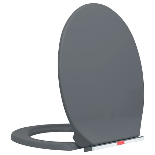 vidaXL toiletsæde med soft close og  quick release-funktion oval grå -  Toilet- & bidetsæder