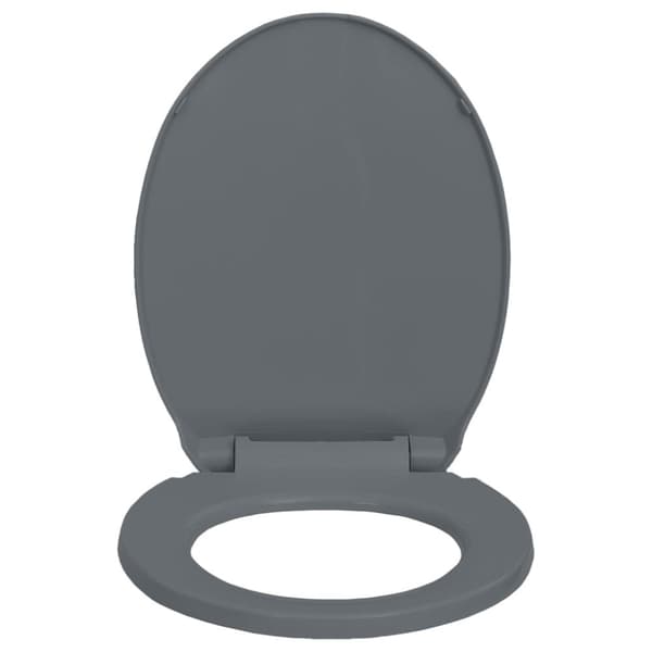 vidaXL toiletsæde med soft close og  quick release-funktion oval grå -  Toilet- & bidetsæder