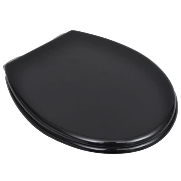 vidaXL toiletsæde MDF soft close-låg enkelt design sort -  Toilet- & bidetsæder