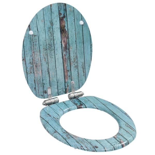 vidaXL toiletsæde med soft close-låg MDF trædesign -  Toilet- & bidetsæder