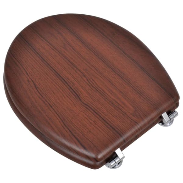 vidaXL Toalettsits MDF lock enkel design brun - Toalett- & bidésitsar