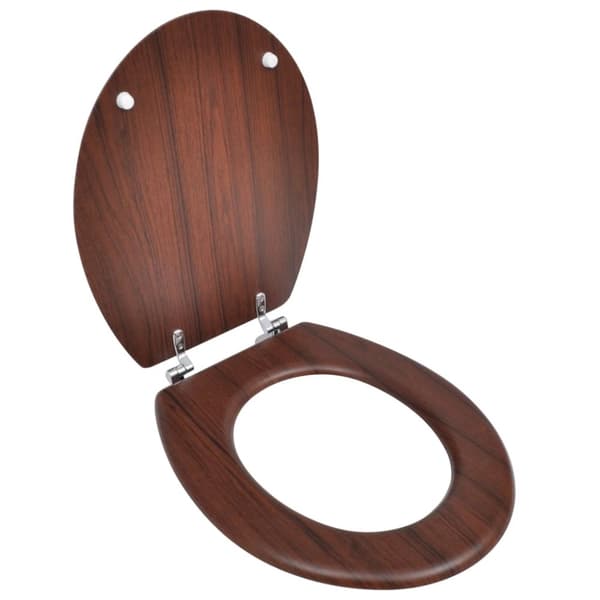 vidaXL Toalettsits MDF lock enkel design brun - Toalett- & bidésitsar