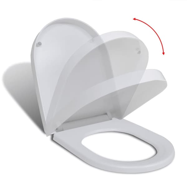 The Living Store soft close toiletsæde quick-release design firkantet hvid -  Toilet- & bidetsæder