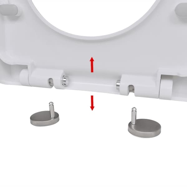 The Living Store soft close toiletsæde quick-release design firkantet hvid -  Toilet- & bidetsæder