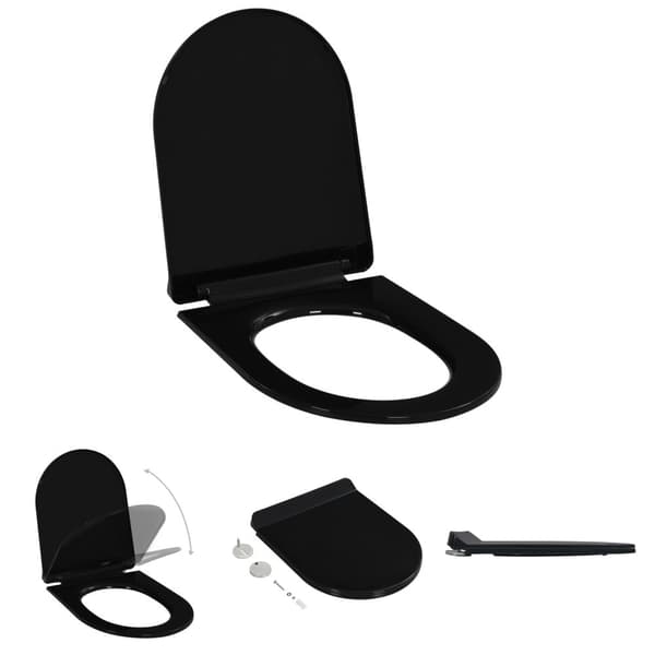 The Living Store toiletsæde med soft-close og quick release-design sort -  Toilet- & bidetsæder