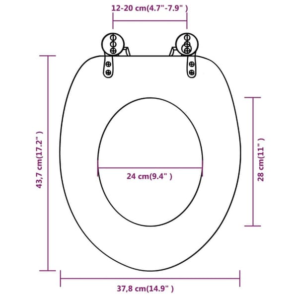 Toiletbræt med MDF Låg Gammelt Træ Design -  Toilet- & bidetsæder