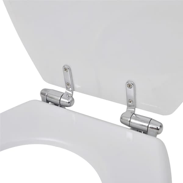 The Living Store toiletsæde MDF soft close-låg enkelt design hvid -  Toilet- & bidetsæder