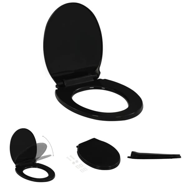 The Living Store toiletsæde med soft-close og quick release-design sort -  Toilet- & bidetsæder