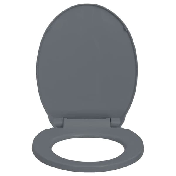 The Living Store toiletsæde med soft close oval grå -  Toilet- & bidetsæder