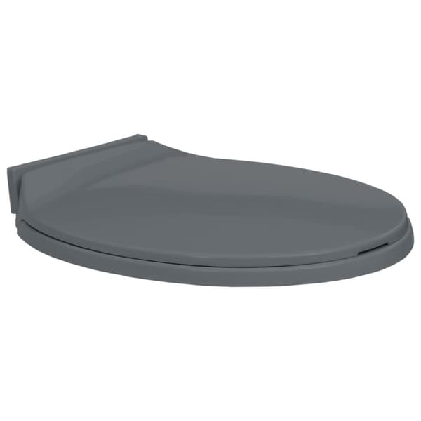 The Living Store toiletsæde med soft close oval grå -  Toilet- & bidetsæder