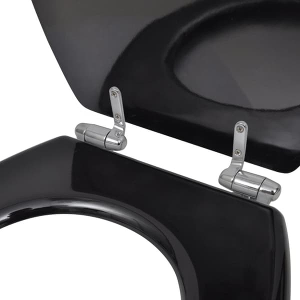 The Living Store WC-istuin soft close MDF yksinkertainen muotoilu musta -  WC- & bideeistuimet