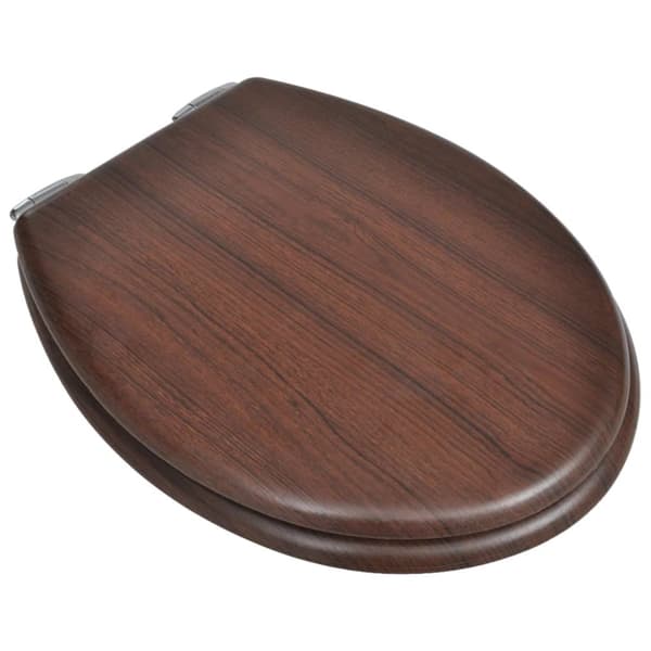 The Living Store toiletsæde MDF soft close-låg enkelt design brun -  Toilet- & bidetsæder