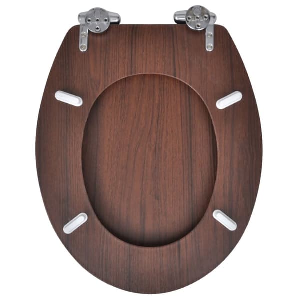 The Living Store toiletsæde MDF soft close-låg enkelt design brun -  Toilet- & bidetsæder