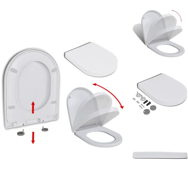 Toilet- & bidetsæder - Living soft close toiletsæde quick-release design firkantet hvid