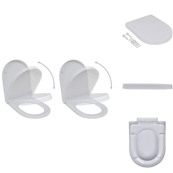 Toalett- & bidésitsar - Living Toalettsitsar med mjuk stängning 2 st plast vit