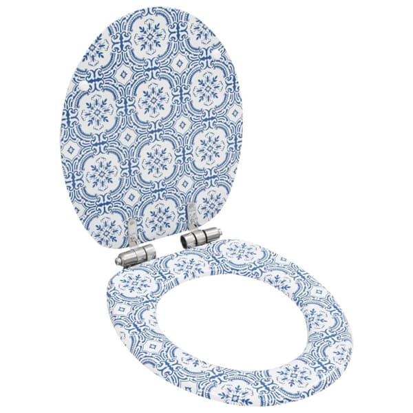 Toilet- & bidetsæder - Living toiletsæde med soft close-låg MDF porcelændesign