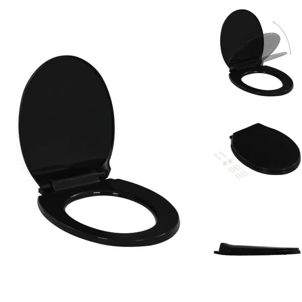 Toilet- & bidetsæder - Living toiletsæde med soft-close og quick release-design sort