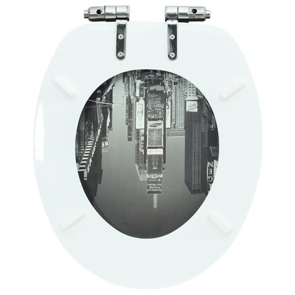 Toilet- & bidetsæder - Living toiletsæde med soft close-låg MDF New York-design