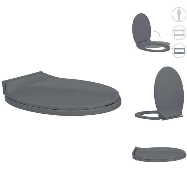 Toilet- & bidetsæder - Living toiletsæde med soft close oval grå