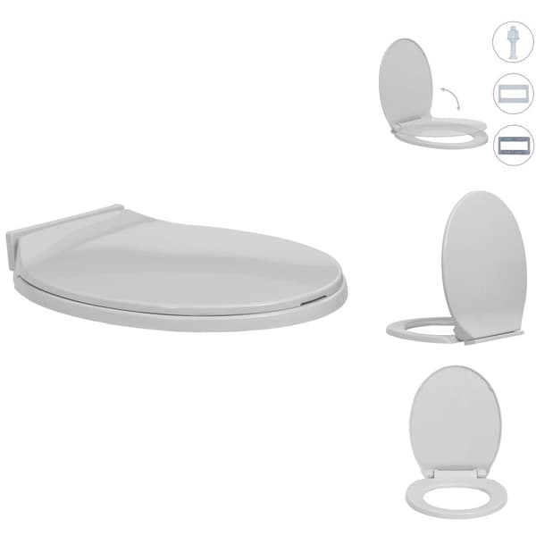 Toilet- & bidetsæder - Living toiletsæde med soft-close oval lysegrå