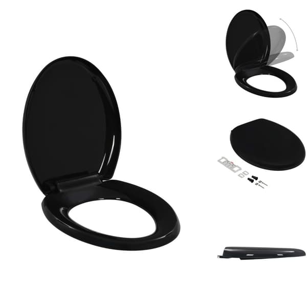 Toilet- & bidetsæder - Living toiletsæde med soft-close og quick release-design sort