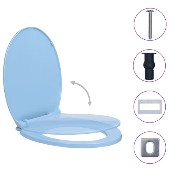 Toilet- & bidetsæder - Living soft close toiletsæde quick release oval blå