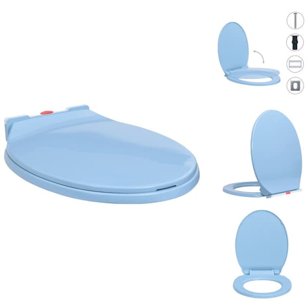 Toilet- & bidetsæder - Living soft close toiletsæde quick release oval blå