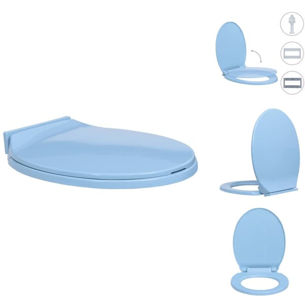 Toilet- & bidetsæder - Living soft close toiletsæde oval blå