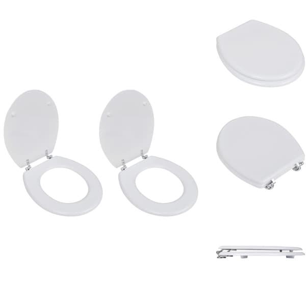 Toalett- & bidésitsar - Living Toalettsitsar med lock 2 st MDF vit