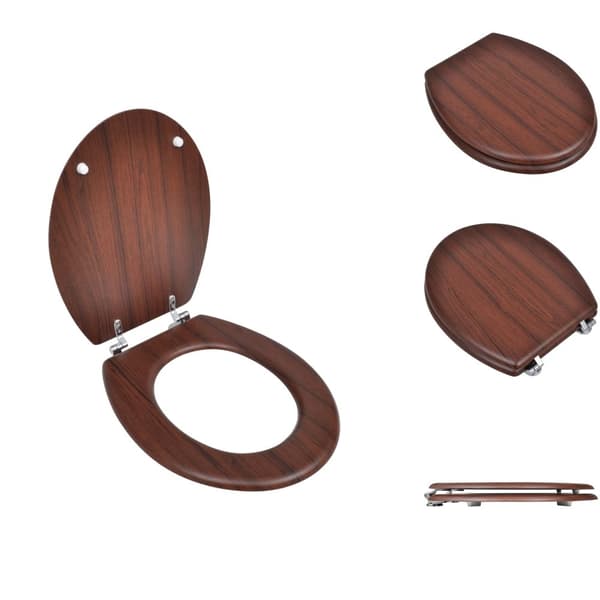 Toalett- & bidésitsar - Living Toalettsits MDF lock enkel design brun