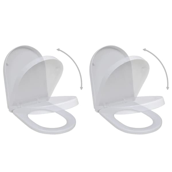 Toiletsæder med soft close-låg 2 stk. Plastik hvid - Toiletsæde - Toiletsæder - Home & Living