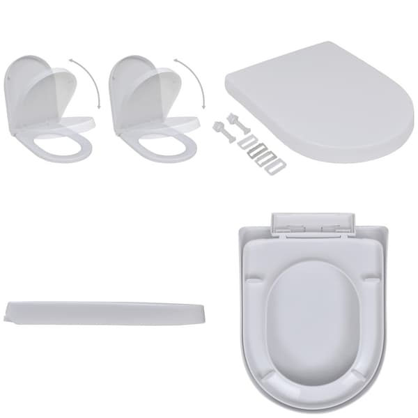 Toiletsæder med soft close-låg 2 stk. Plastik hvid - Toiletsæde - Toiletsæder - Home & Living