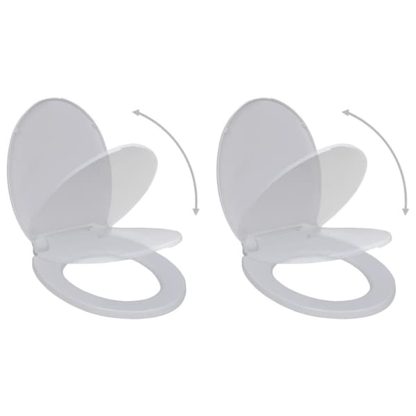 Toiletsæder med soft close-låg 2 stk. Plastik hvid - Toiletsæde - Toiletsæder - Home & Living