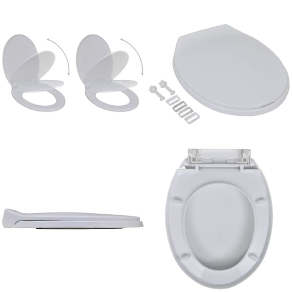 Toiletsæder med soft close-låg 2 stk. Plastik hvid - Toiletsæde - Toiletsæder - Home & Living