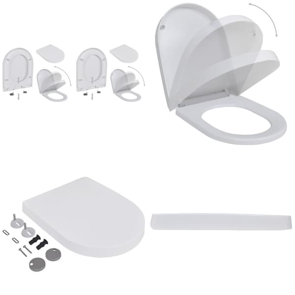 Toiletsæder med soft close-låg 2 stk. Plastik hvid - Toiletsæde - Toiletsæder - Home & Living