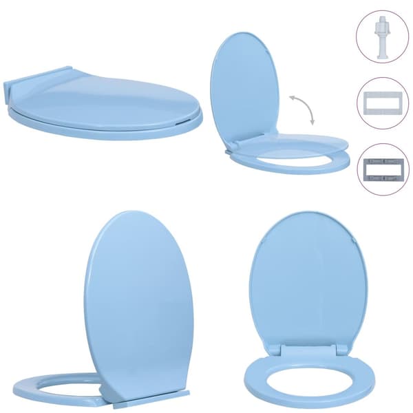 Soft close toiletsæde oval blå - Toiletsæde - Toiletsæder - Home & Living