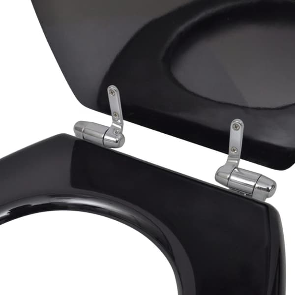 Toiletsæder med soft close-låg 2 stk. MDF sort - Toiletsæde - Toiletsæder - Home & Living