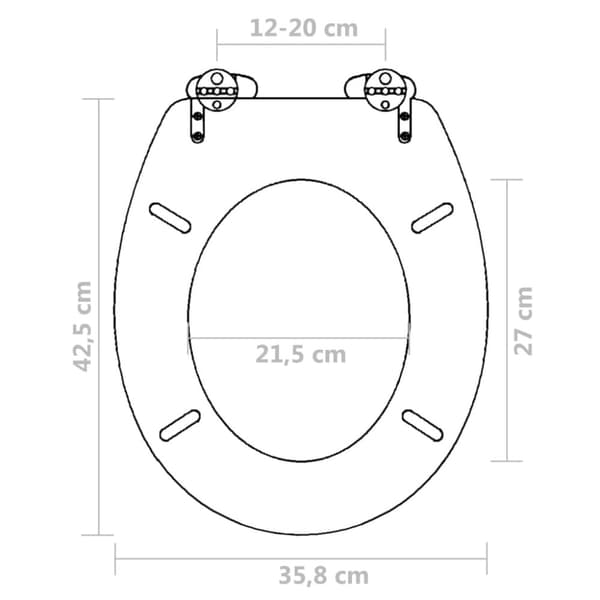 Toiletsæder med soft close-låg 2 stk. MDF sort - Toiletsæde - Toiletsæder - Home & Living