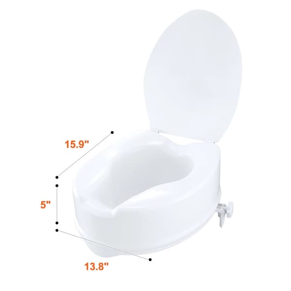Höjbar Toalettsits, 5 tum höjd, 300 lbs Viktkapacitet, 6 tum